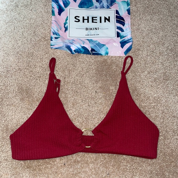 Red shein ribbed ring linked bikini top!! - Picture 2 of 5